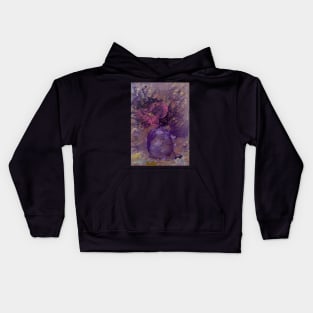 Violet Vase with Orchids Kids Hoodie